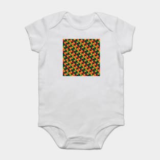 Geometric Triangle Pattern (Rasta Colours) Baby Bodysuit